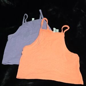 Women's Orange and Purple Tank Tops